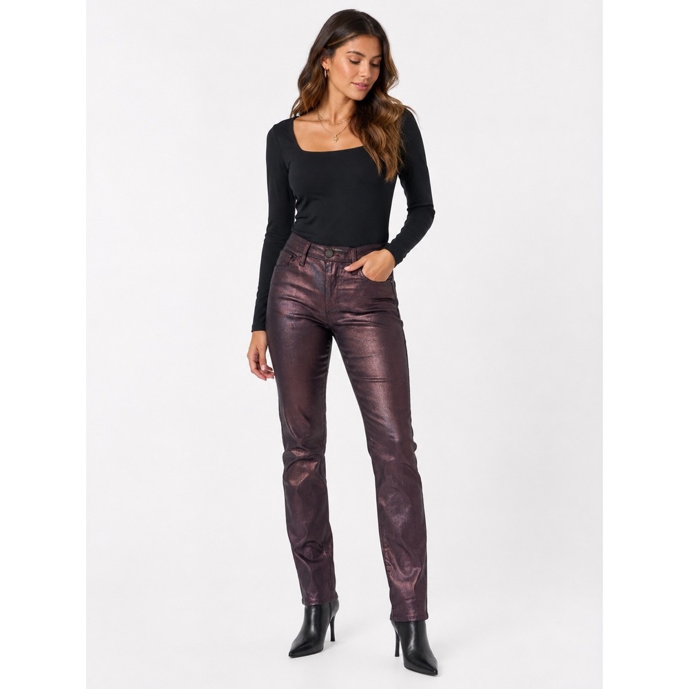 Rock & Republic Berlin Skinny Jeans Women 8M Purple Coated Metallic Rocker Pants